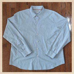 Dockers Tan Checked Collared Lightweight Top Button Up Mens XL Dress Shirt